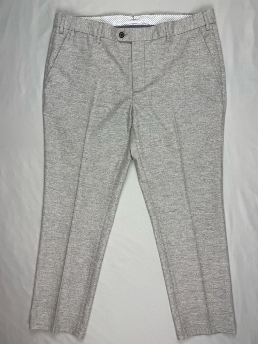 SuitSupply Mens Porto Int Trousers 38 x 28 Slim Fit Pure Wool Heathered Grey A2